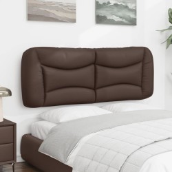 Coussin de tête de lit marron 140 cm similicuir 