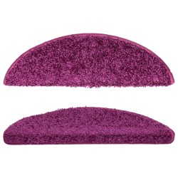 Tapis d'escalier 15 pcs violet 56x17x3 cm 