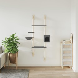 Arbre à chat mural avec griffoir gris foncé 180 cm 