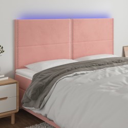Tête de lit à LED Rose 200x5x118/128 cm Velours 