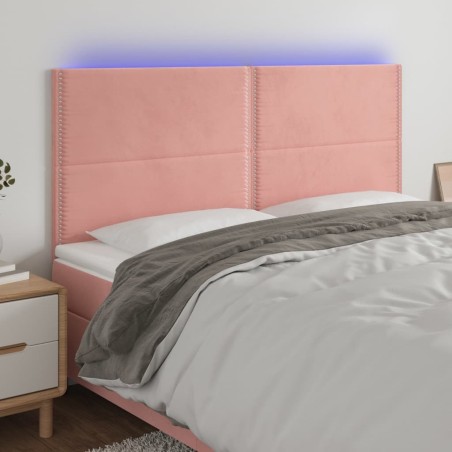 Tête de lit à LED Rose 200x5x118/128 cm Velours 