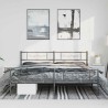 Cadre de lit métal sans matelas avec pied de lit noir 193x203cm 
