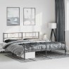 Cadre de lit métal sans matelas avec pied de lit noir 183x213cm 