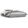 Cadre de lit sans matelas gris béton 140x190 cm 