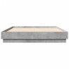 Cadre de lit sans matelas gris béton 140x190 cm 