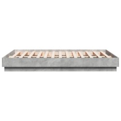 Cadre de lit sans matelas gris béton 140x190 cm 