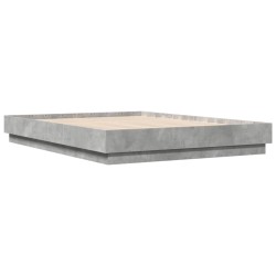 Cadre de lit sans matelas gris béton 140x190 cm 