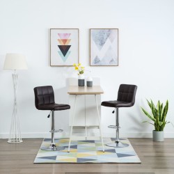 Tabourets de bar lot de 2 marron similicuir 