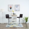 Tabourets de bar lot de 2 marron similicuir 
