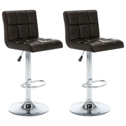 Tabourets de bar lot de 2 marron similicuir 