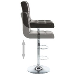 Tabourets de bar lot de 2 marron similicuir 