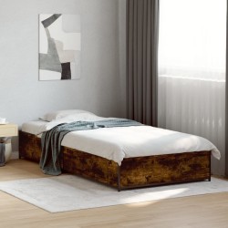 Cadre de lit sans matelas chêne fumé 90x190 cm 
