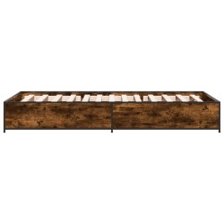 Cadre de lit sans matelas chêne fumé 90x190 cm 