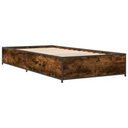 Cadre de lit sans matelas chêne fumé 90x190 cm 