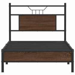Cadre de lit sans matelas chêne marron 90x190cm bois ingénierie 