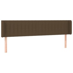 Tête de lit avec oreilles Marron Foncé 163x16x78/88 cm Tissu 