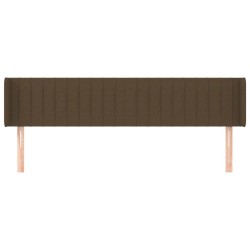 Tête de lit avec oreilles Marron Foncé 163x16x78/88 cm Tissu 