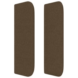 Tête de lit avec oreilles Marron Foncé 163x16x78/88 cm Tissu 