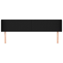 Tête de lit avec oreilles Noir 163x16x78/88 cm Tissu 