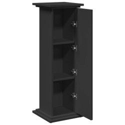 Piédestal avec rangement noir 31x30x90 cm bois d'ingénierie 