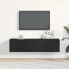 Meuble TV chêne noir 120x30x30,5 cm bois d'ingénierie 