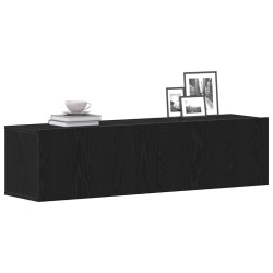 Meuble TV chêne noir 120x30x30,5 cm bois d'ingénierie 
