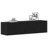 Meuble TV chêne noir 120x30x30,5 cm bois d'ingénierie 
