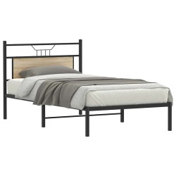 Cadre de lit sans matelas chêne sonoma 107x203 cm 