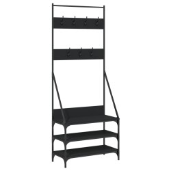 Porte-vêtements et rangement des chaussures noir 72x34x184 cm 
