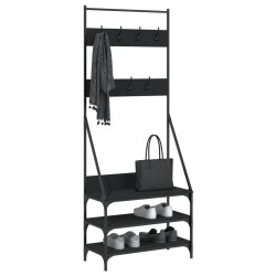Porte-vêtements et rangement des chaussures noir 72x34x184 cm 