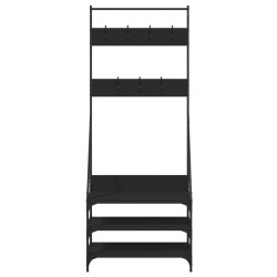 Porte-vêtements et rangement des chaussures noir 72x34x184 cm 