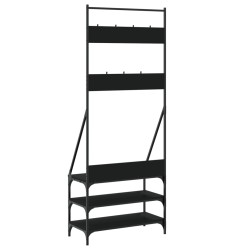 Porte-vêtements et rangement des chaussures noir 72x34x184 cm 