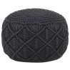 Pouf fait à la main en macramé Anthracite 45x30 cm Coton 