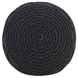 Pouf fait à la main en macramé Anthracite 45x30 cm Coton 