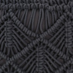 Pouf fait à la main en macramé Anthracite 45x30 cm Coton 