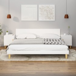 Tables de chevet 2 pcs Blanc Bois d'ingénierie 