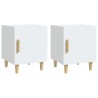 Tables de chevet 2 pcs Blanc Bois d'ingénierie 