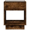 Table de chevet avec LED infini chêne fumé 40x40x50 cm 