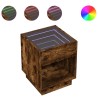 Table basse avec LED infini chêne fumé 40x40x50 cm 