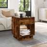 Table basse avec LED infini chêne fumé 40x40x50 cm 