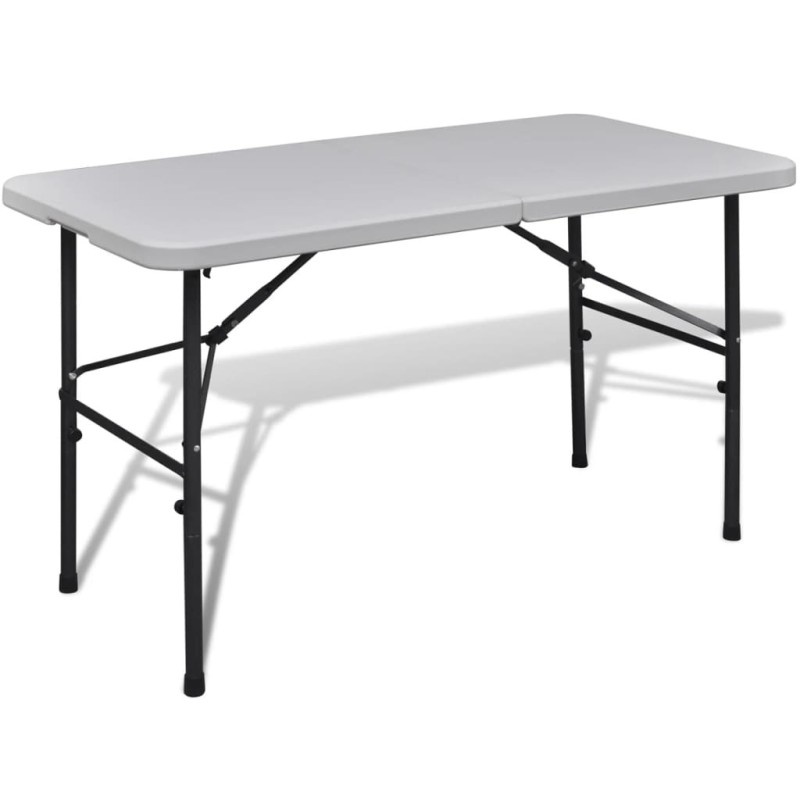 Table de jardin pliable 122 cm blanche en HDPE 