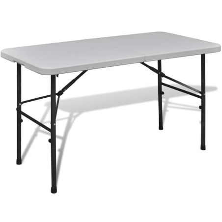 Table de jardin pliable 122 cm blanche en HDPE 