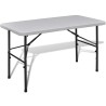 Table de jardin pliable 122 cm blanche en HDPE 
