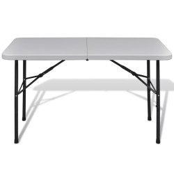 Table de jardin pliable 122 cm blanche en HDPE 