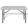 Table de jardin pliable 122 cm blanche en HDPE 