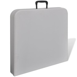 Table de jardin pliable 122 cm blanche en HDPE 