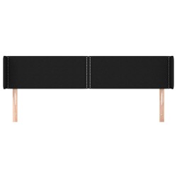 Tête de lit avec oreilles Noir 203x16x78/88 cm Tissu 