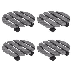Chariots à plantes 4 pcs Gris Ø30x7,5 cm WPC 