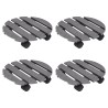 Chariots à plantes 4 pcs Gris Ø30x7,5 cm WPC 