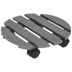 Chariots à plantes 4 pcs Gris Ø30x7,5 cm WPC 
